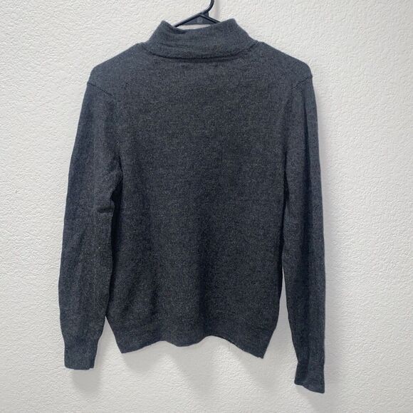 Christian Lacroix 100% Extra Fine Merino Wool Quarter Zip Gray Sweater Size Med - Picture 4 of 5